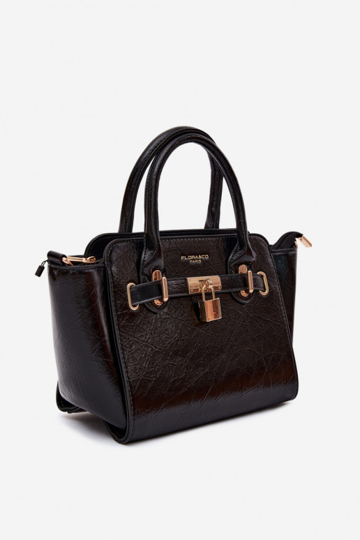 Bolso tipo de cuero sintético en negro Odelia