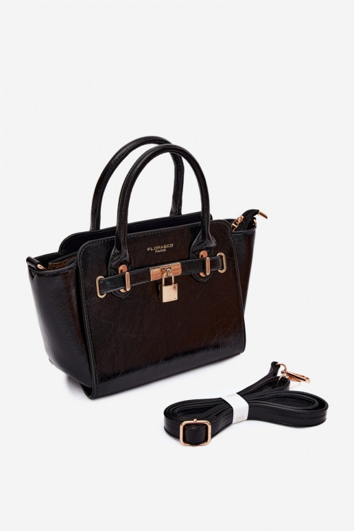Bolso tipo de cuero sintético en negro Odelia