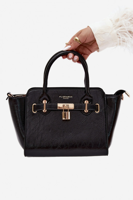 Bolso tipo de cuero sintético en negro Odelia