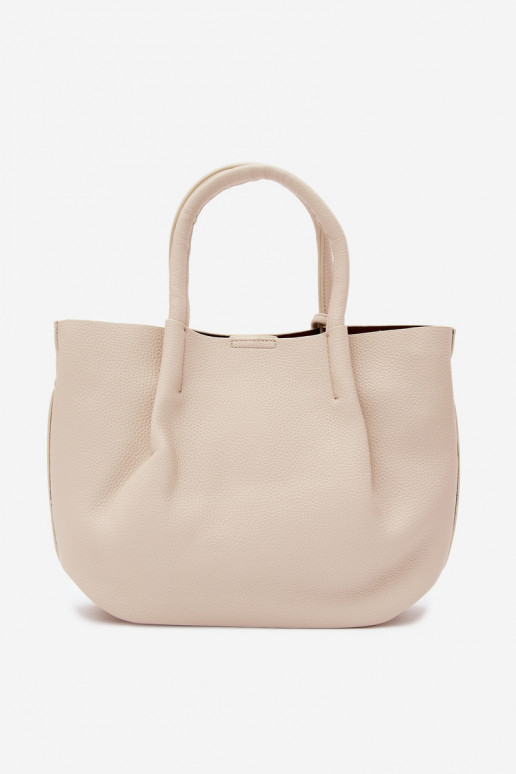 Bolso de cuero sintético en arena clara Fleece