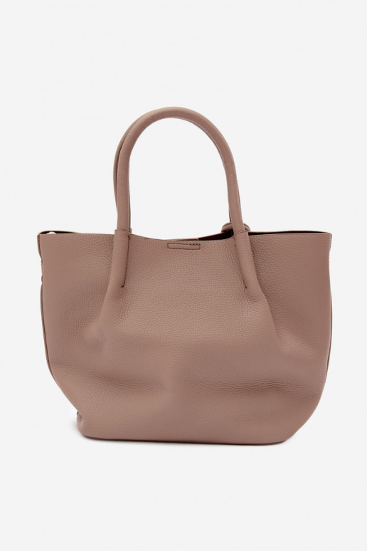Bolso de cuero sintético en marfil Fleece