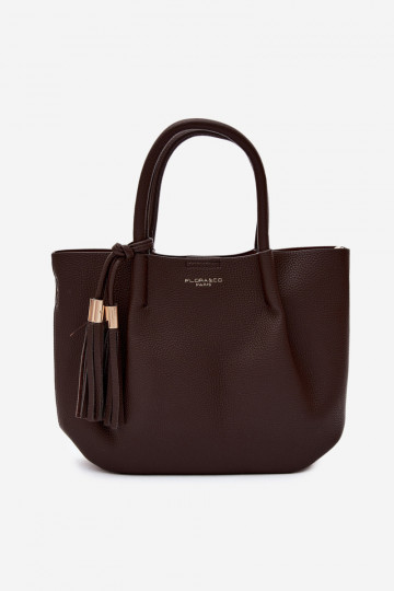 Bolso de cuero sintético en chocolate Fleece