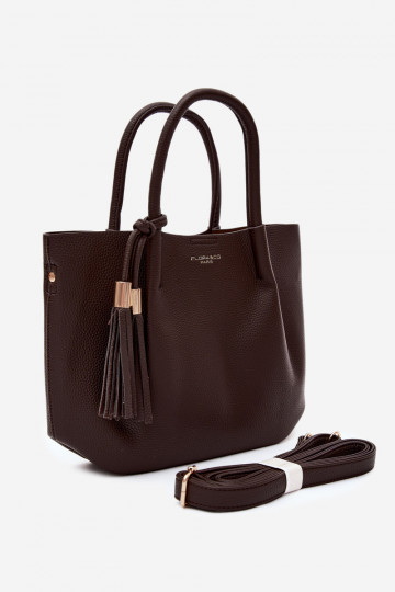 Bolso de cuero sintético en chocolate Fleece 2