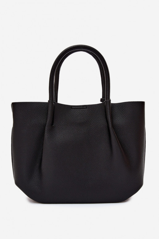 Bolso de cuero sintético en negro Fleece