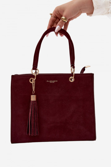 Bolso de ante sintético burdeos Ottilie