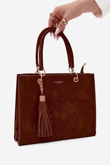 Bolso de ante sintético chocolate Ottilie