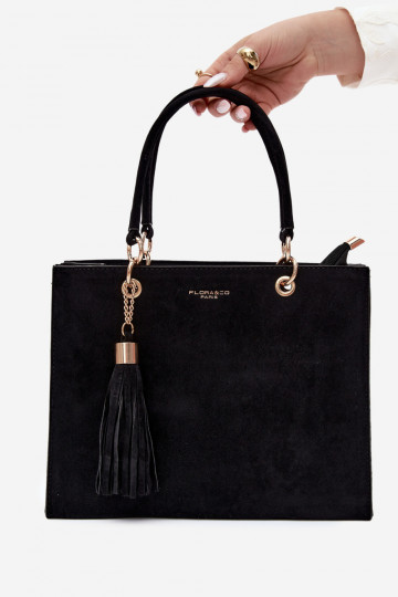 Bolso de ante sintético negro Ottilie