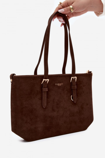 Bolso de ante sintético chocolate Araminta 2