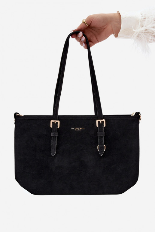 Bolso de ante sintético negro Araminta