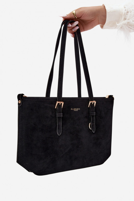 Bolso de ante sintético negro Araminta