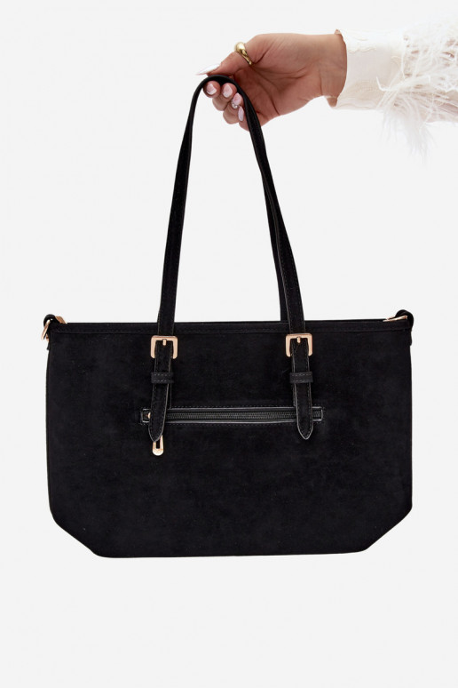 Bolso de ante sintético negro Araminta