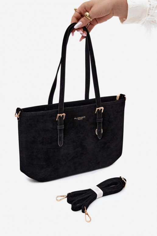 Bolso de ante sintético negro Araminta
