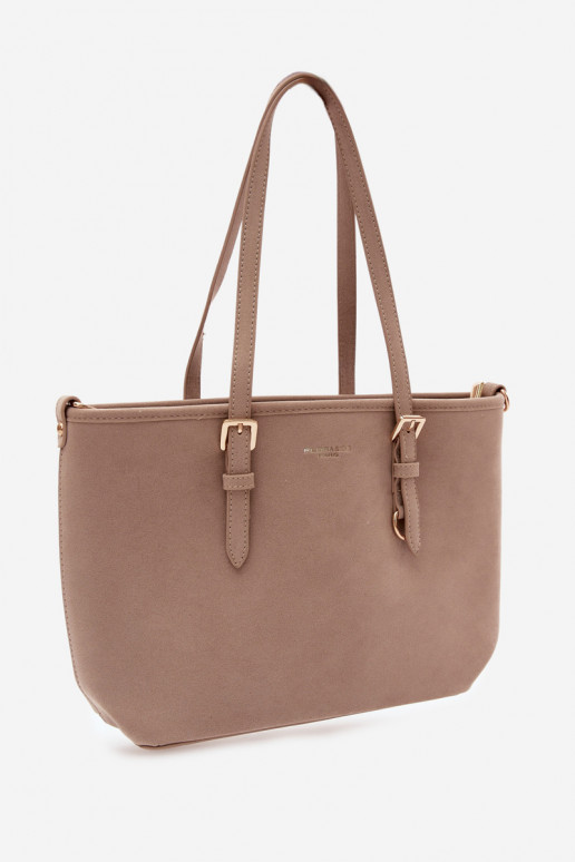 Bolso de ante sintético marfil Araminta