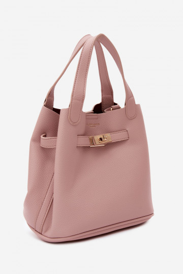 Bolso con neceser de cosméticos en piel sintética rosa Crumble 2