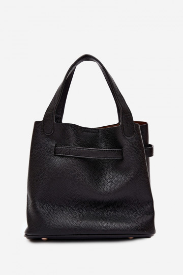 Bolso negro de piel sintética con neceser Crumble 2
