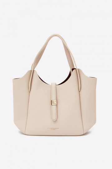 Bolso de piel sintética color arena brillante Toffee