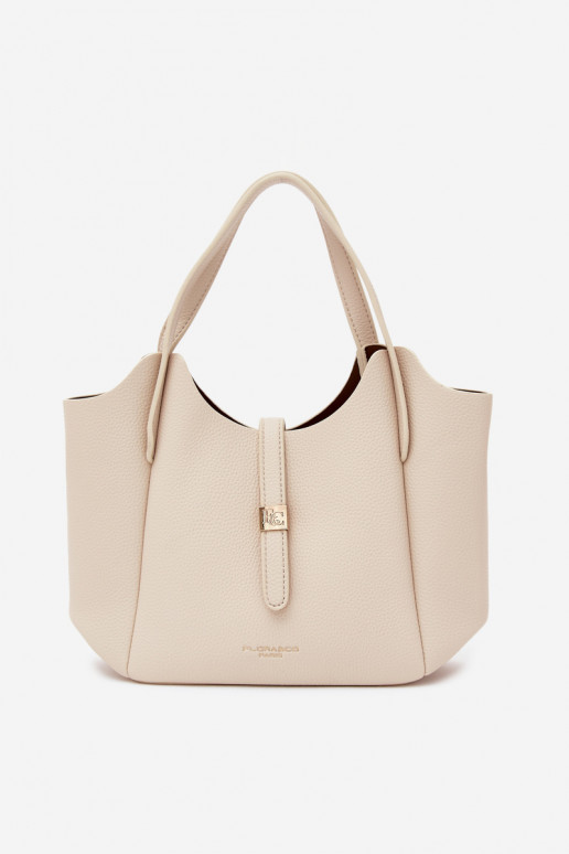 Bolso de piel sintética color arena brillante Toffee