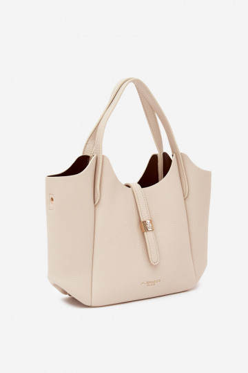 Bolso de piel sintética color arena brillante Toffee 2