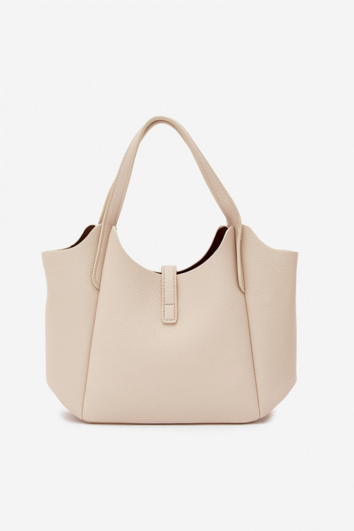 Bolso de piel sintética color arena brillante Toffee