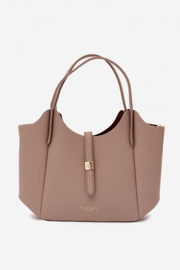 Bolso de piel sintética color marfil Toffee