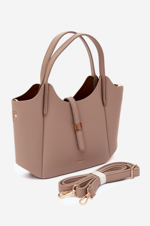 Bolso de piel sintética color marfil Toffee