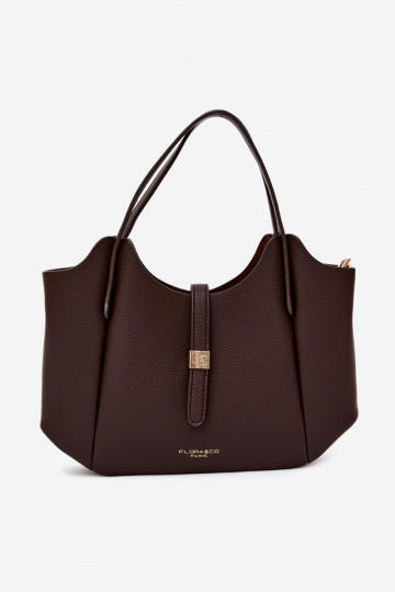 Bolso de piel sintética color chocolate Toffee
