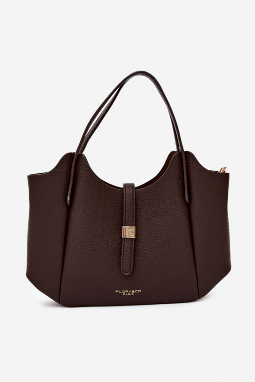 Bolso de piel sintética color chocolate Toffee