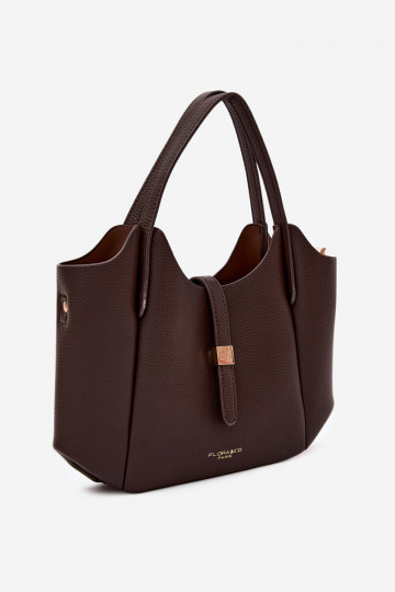 Bolso de piel sintética color chocolate Toffee 2