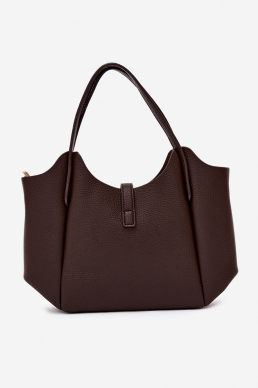 Bolso de piel sintética color chocolate Toffee