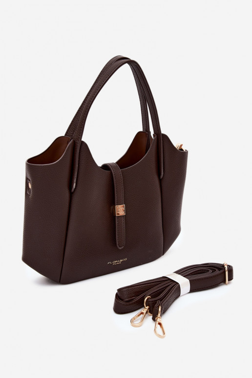 Bolso de piel sintética color chocolate Toffee
