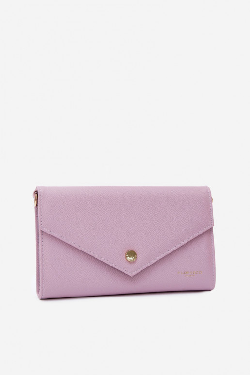 Bolso de mano tipo sobre con cintas decorativas moradas Pauline