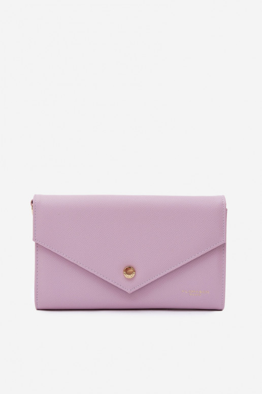 Bolso de mano tipo sobre con cintas decorativas moradas Pauline