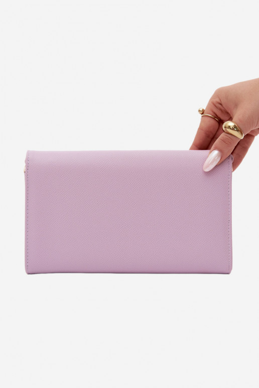 Bolso de mano tipo sobre con cintas decorativas moradas Pauline