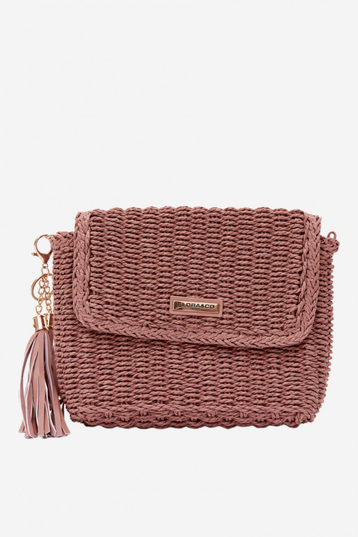 Pequeño bolso rosa estilo cartero con elementos calados Tamara