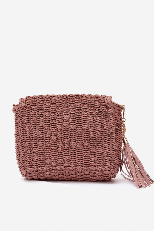 Pequeño bolso rosa estilo cartero con elementos calados Tamara