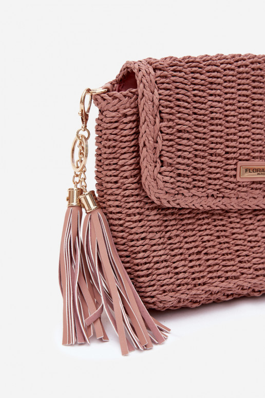 Pequeño bolso rosa estilo cartero con elementos calados Tamara