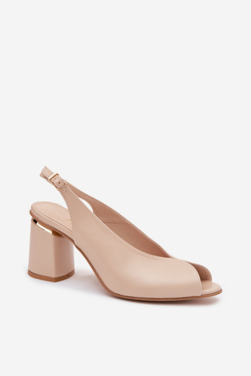 Sandalias elegantes de mujer con tacón en color arena Zazoo 1085