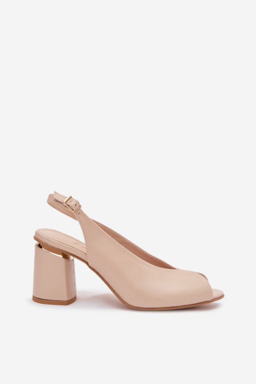 Sandalias elegantes de mujer con tacón en color arena Zazoo 1085