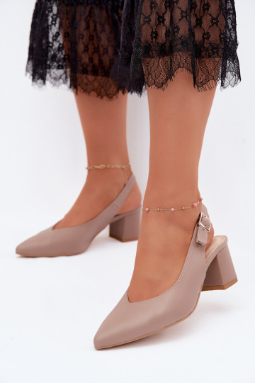 Sandalias de mujer de tacón con punta afilada en color arcilla Zazoo 1122 2