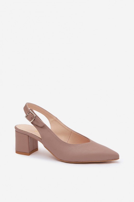 Sandalias de mujer de tacón con punta afilada en color arcilla Zazoo 1122