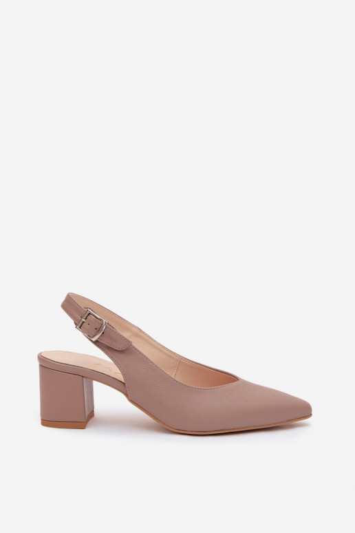 Sandalias de mujer de tacón con punta afilada en color arcilla Zazoo 1122