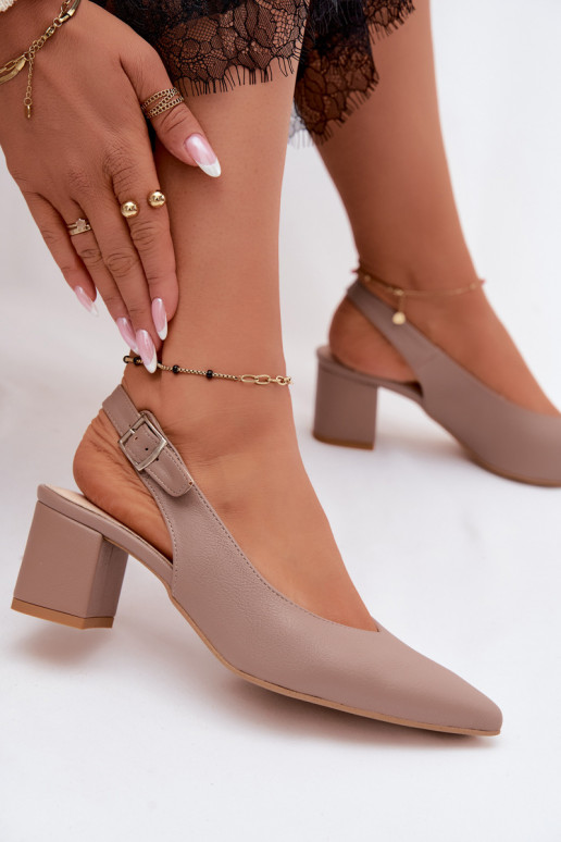 Sandalias de mujer de tacón con punta afilada en color arcilla Zazoo 1122
