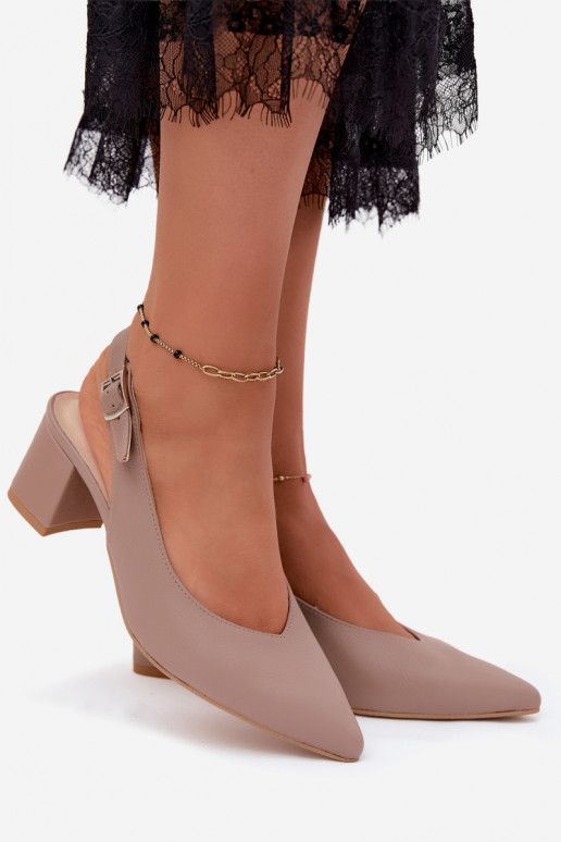 Sandalias de mujer de tacón con punta afilada en color arcilla Zazoo 1122