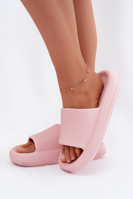 Zapatillas ligeras de espuma para mujer en suela gruesa color rosa Querceria