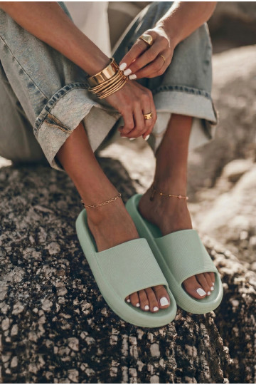 Zapatillas ligeras de espuma para mujer en suela gruesa color menta Querceria