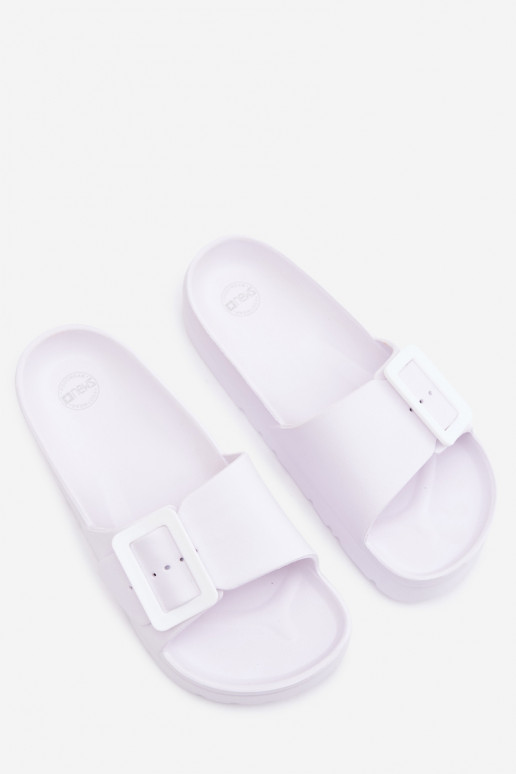 Zapatillas blancas de mujer con plataforma y hebillas Caramel