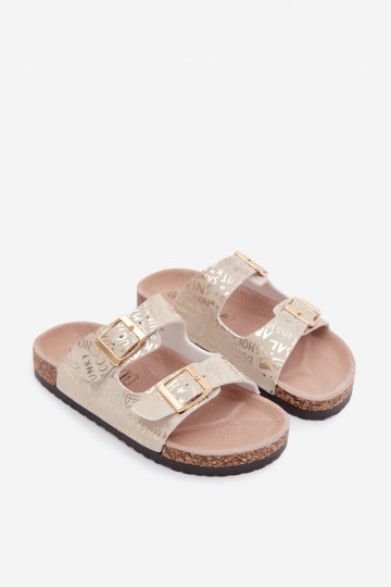 Zapatillas doradas para niños con hebillas Cinnamon