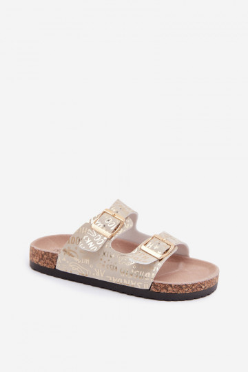 Zapatillas doradas para niños con hebillas Cinnamon 2