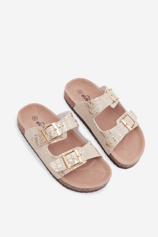 Zapatillas doradas para niños con hebillas Cinnamon