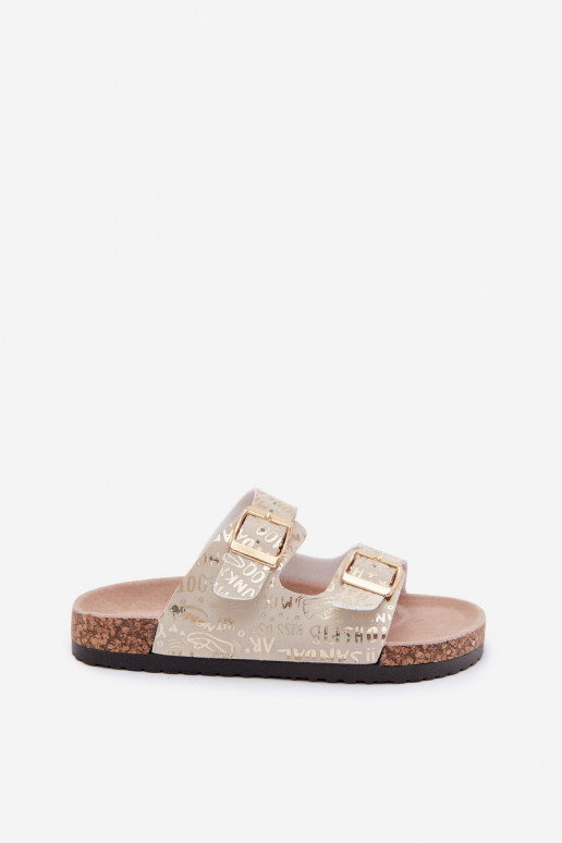 Zapatillas doradas para niños con hebillas Cinnamon